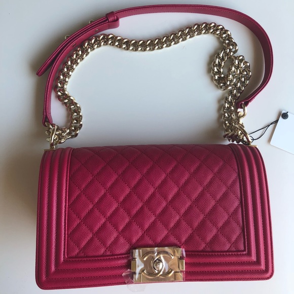 CHANEL Handbags - Chanel Pink Caviar Boy Bag Medium